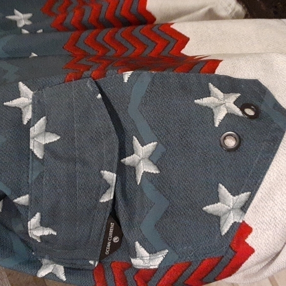 Ocean current board shorts men's flag size 32 one pocket 4th of July Patriotic - Picture 4 of 12